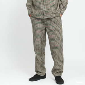 Kalhoty PLEASURES Ignition Plaid Pant bílé / zelené / hnědé