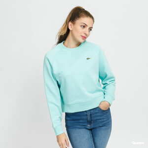 Dámská mikina LACOSTE W Live Cropped Cotton Fleece Sweatshirt mentolová