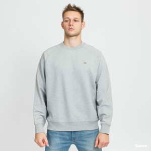 Mikina LACOSTE Live Loose Cotton Fleece Sweatshirt melange šedá