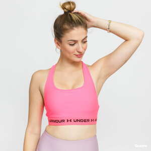 Dámský top Under Armour Crossback Mid Bra neon růžová