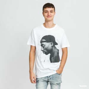 Tričko s krátkým rukávem Urban Classics Tupac Cracked Background Tee White