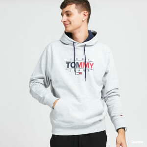 Mikina TOMMY JEANS Essential Graphic Hoodie melange šedá