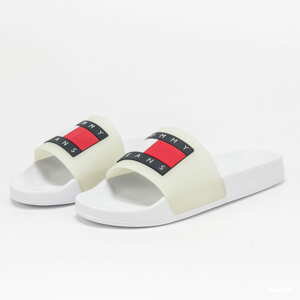 Pantofle TOMMY JEANS W Glow In The Dark Pool Slide white
