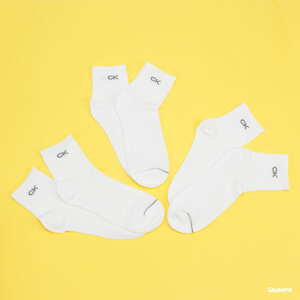 Ponožky Calvin Klein Mens 3Pack Quarter Socks White