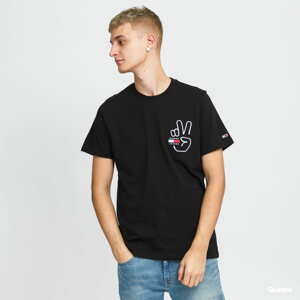 Tričko s krátkým rukávem TOMMY JEANS M Peace Badge Graphic Tee černé