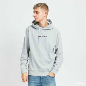 Mikina TOMMY JEANS M Straight Logo Hoodie melange šedá