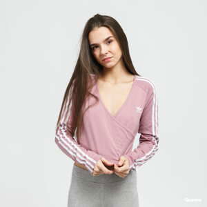 Dámské tričko s dlouhým rukávem adidas Originals Cropped Long Sleeve Tee světle fialové