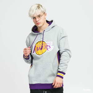 Mikina Mitchell & Ness Pinnacle Heavyweight Fleece Hoodie LA Lakers melange šedá