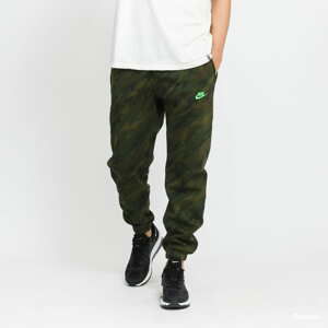 Tepláky Nike M NSW SPE+ BB Cuff Pant AOP olivové / tmavě olivové