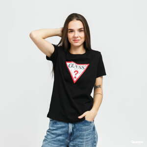 Dámské tričko GUESS W Triangle Logo Tee Black