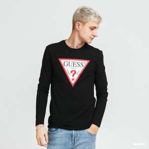 GUESS M Triangle Logo LS Tee černé