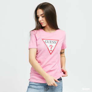 Dámské tričko GUESS W Triangle Logo Tee růžové