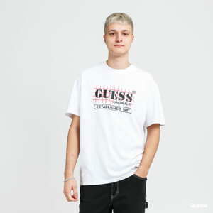 Tričko s krátkým rukávem GUESS M Originals Grid Tee bílé