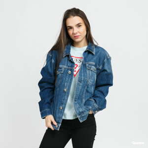 Džíska GUESS W Boyfriend Fit Denim Jacket Blue