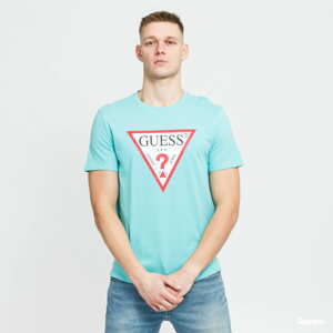 Tričko s krátkým rukávem GUESS M Triangle Logo Tee tyrkysové