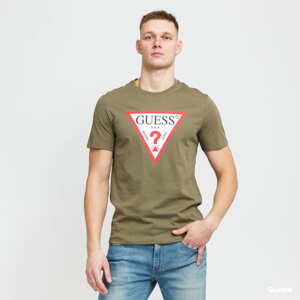 Tričko s krátkým rukávem GUESS M Triangle Logo Tee olivové