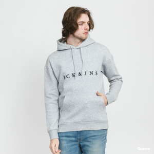 Mikina Jack & Jones JJstate Sweat Hood melange šedá