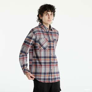 Pánská košile Urban Classics Heavy Curved Oversized Checked Shirt šedá / červená