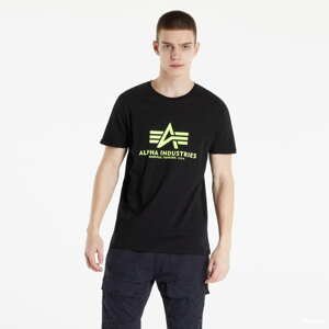 Tričko s krátkým rukávem Alpha Industries Basic T-Shirt Neon Print Black / Neon Yellow