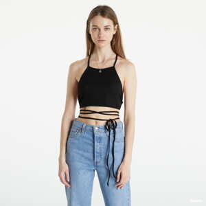 Dámský top Urban Classics Ladies Rib Trapeze Cropped Top Black