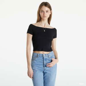 Dámské tričko Urban Classics Ladies Off Shoulder Rib Tee Black