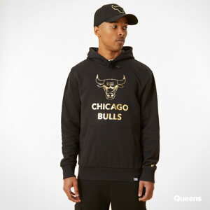 Mikina New Era Chicago Bulls Metallic Logo Black Hoodie černá