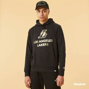 Mikina New Era LA Lakers Metallic Logo Black Hoodie černá