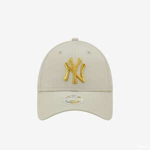 Kšiltovka New Era New York Yankees Metallic Logo Womens Stone 9FORTY Cap krémová