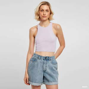 Dámské tílko Urban Classics Ladies Cropped Rib Top Purple