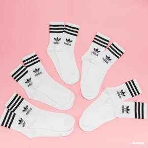 Ponožky adidas Originals Mid Cut Crew 5Pack bílé / černé