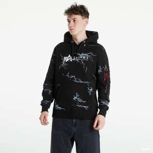 Mikina Alpha Industries Lightning AOP Hoody černé