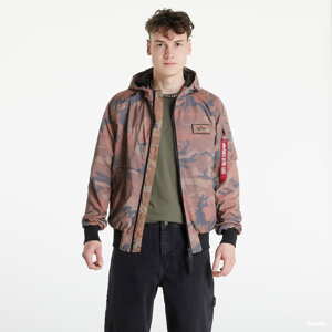 Větrovka Alpha Industries MA-1 LW Hoode Refl. Camo hnědá