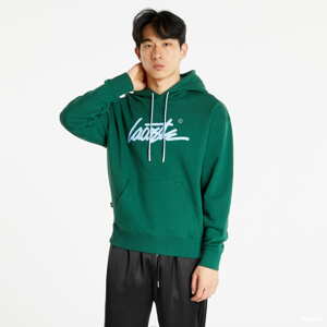 LACOSTE L!VE Loose Fit Cotton Hoodie zelená