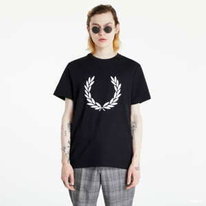 Pánské tričko FRED PERRY Flock Laurel Wreath Tee černé