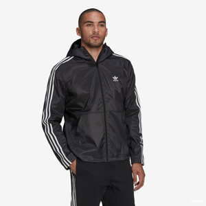 Větrovka adidas Originals Clover Coat Wind-Resistant Hooded Jacket černá