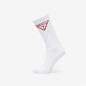 Ponožky GUESS Triangle Logo Crew Socks bílé