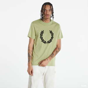 Tričko s krátkým rukávem FRED PERRY Flock Laurel Wreath T-shirt zelené