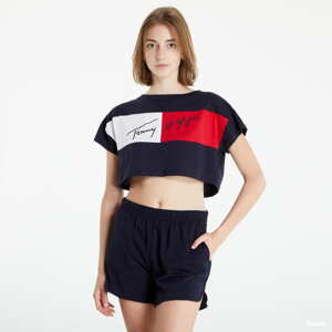 Dámské tričko Tommy Hilfiger Cropped T-shirt Navy