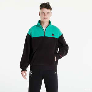 Mikina New Era Fleece Hoodie Colourblock Quarter Zip černá/ zelená