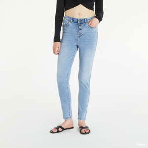 Dámské jeans Noisy May Agnes HW Ankle Button Skinny Jeans modré