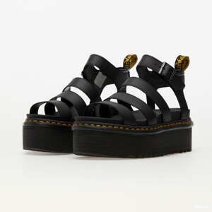 Dr. Martens Blaire Quad Hydro Leather Platform Strap Sandals Black