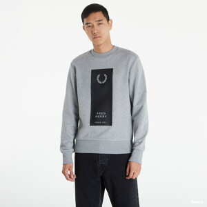 Mikina FRED PERRY Block Print Sweatshirt šedá