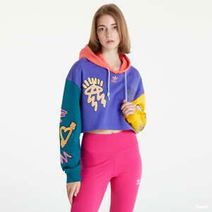 Dámská mikina adidas Originals Love Unites Crop Hoodie fialová