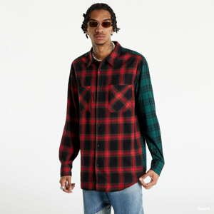 Pánská košile Urban Classics Oversized Mix Check Shirt červená/černá