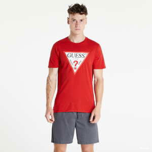 Tričko s krátkým rukávem GUESS Triangle Logo T-Shirt červené