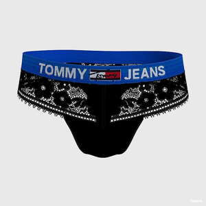 Kalhotky TOMMY JEANS Lace Tanga Briefs černé