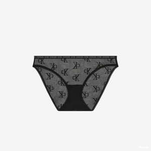 Kalhotky Calvin Klein CK One Logo Mesh Bikini černé