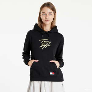 Dámská mikina Tommy Hilfiger Tommy 85 Pastel Signature Hoodie Černá