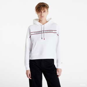 Dámská mikina Tommy Hilfiger Signature Tape Drawstring Hoodie White