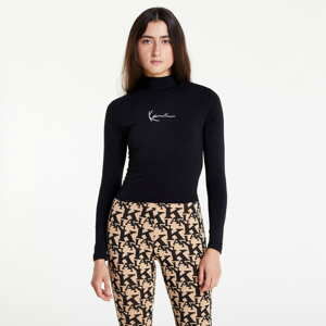 Dámský top Karl Kani Small Signature Turtle Neck Crop Top Long Sleeve Černý